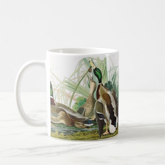Die Mallard Duck Audubon Bird Malerei Kaffeetasse (Links)
