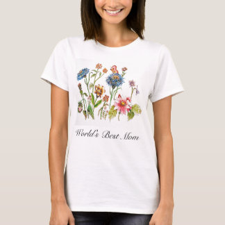 Die Mama-Blumenwatercolor-Kunst-T - Shirt der Welt