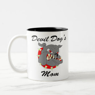 Die Mama des USMC-Teufel-Hundes Zweifarbige Tasse