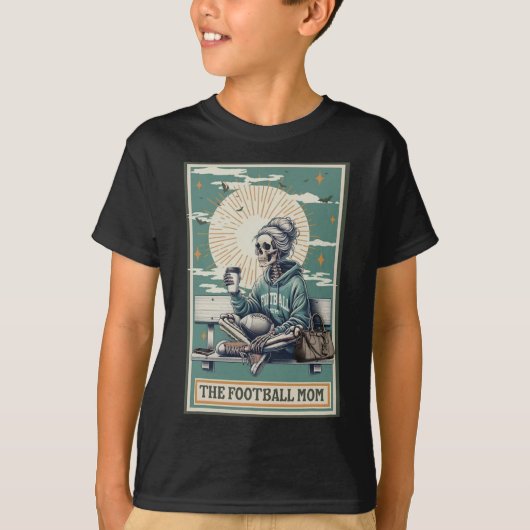 Die Mama Fußball Mama Skeleton Tarot Card Ballpark T-Shirt (Vorderseite)