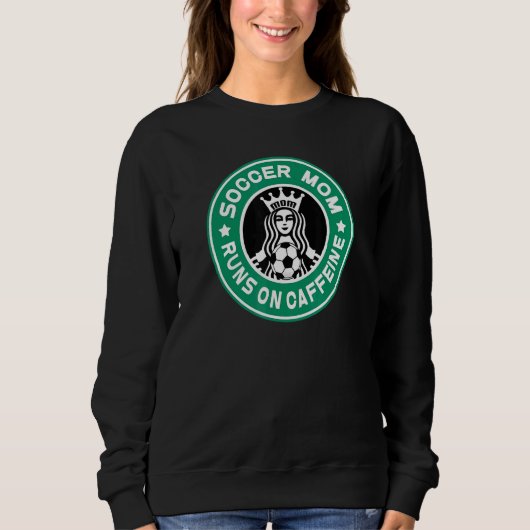 Die Mama im Fußball läuft auf der Mama der Coffein Sweatshirt (Vorderseite)