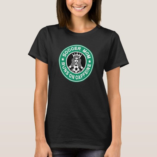 Die Mama im Fußball läuft auf der Mama der Coffein T-Shirt (Vorderseite)