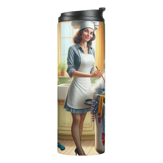 Die Mama steht kurz vor einem Nervenzusammenbruch. Thermosbecher (Nach links gedreht)