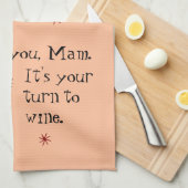 Die Mama steht vor der Tür für einen Weinpub Geschirrtuch (Viertel Falte)