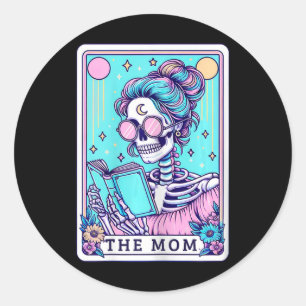Die Mama Tarot Card Skeleton Mütter Tag Hexe Mama Runder Aufkleber