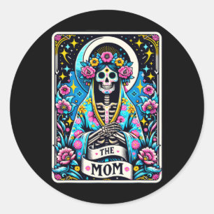 Die Mama Tarot Card Skeleton Mütter Tag Hexe Mama Runder Aufkleber