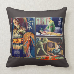 Die Mama-Vintage Horror-Film-Plakat-Collage Kissen