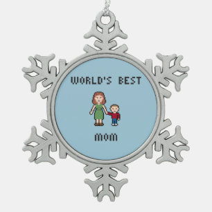 Die Mama-Zinn-Schneeflocke-Verzierung der Welt Schneeflocken Zinn-Ornament