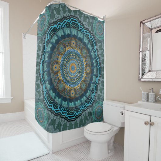 Die Mandala der gyrate psychedelic auges Duschvorhang (Beispiel)