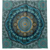 Die Mandala der gyrate psychedelic auges Duschvorhang (Vorderseite)