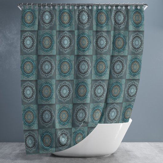 Die Mandala der gyrate psychedelic auges Duschvorhang