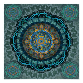 Die Mandala der gyrate psychedelic auges Poster