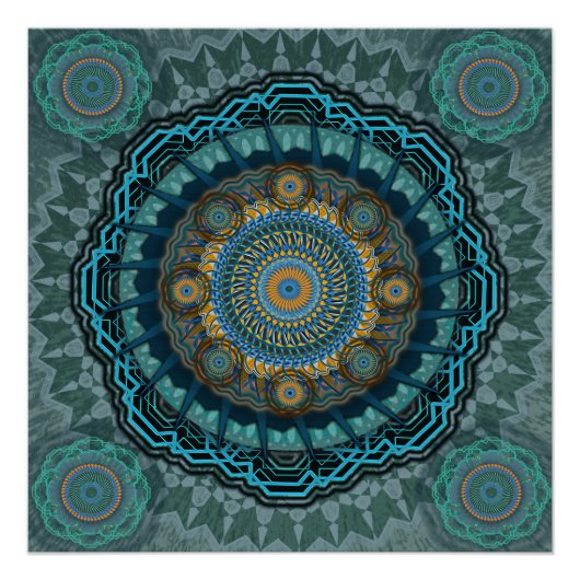 Die Mandala der gyrate psychedelic auges Poster (Vorderseite)