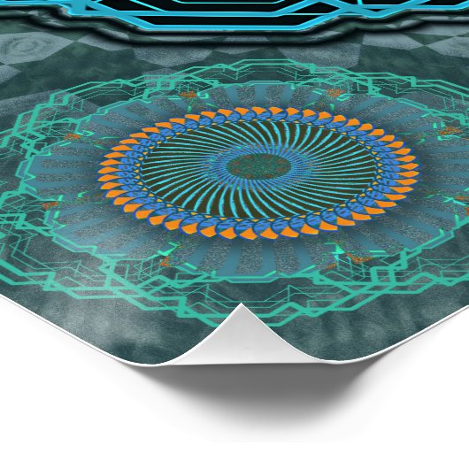 Die Mandala der gyrate psychedelic auges Poster (Ecke)