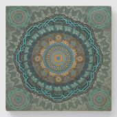 Die Mandala der gyrate psychedelic auges Steinuntersetzer (Vorderseite)