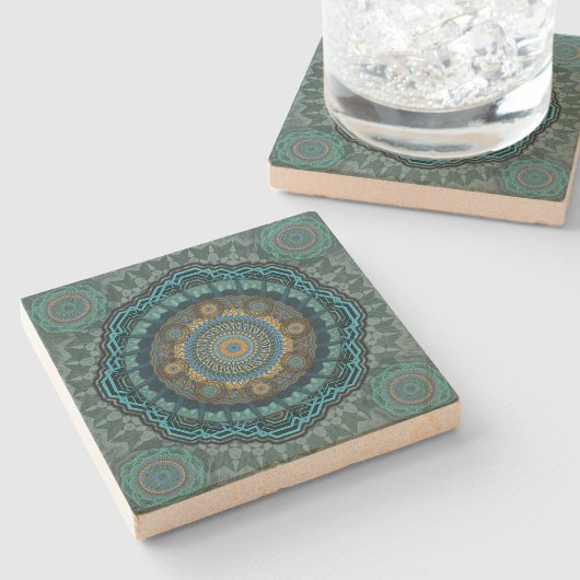 Die Mandala der gyrate psychedelic auges Steinuntersetzer