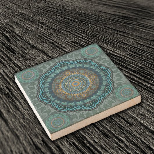 Die Mandala der gyrate psychedelic auges Steinuntersetzer