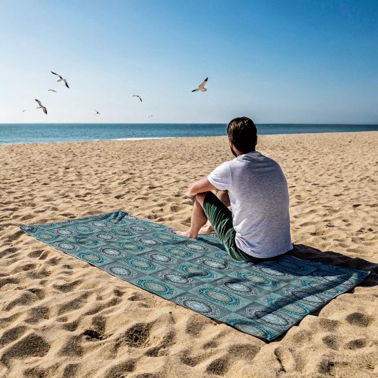 Die Mandala der gyrate psychedelic auges Strandtuch