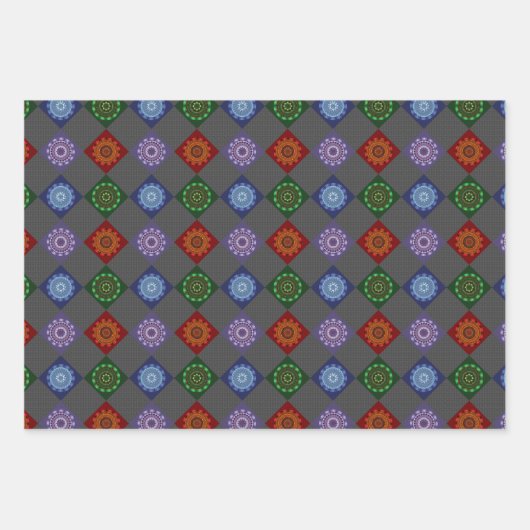 Die Mandalas, die das Papier-Set umblättern Geschenkpapier Set (Vorderseite 3)