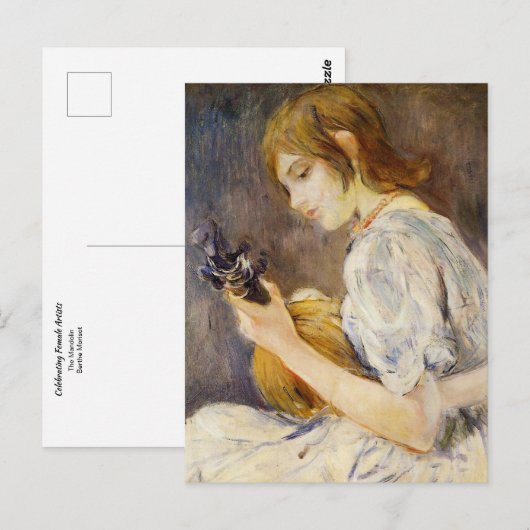 Die Mandoline von Berthe Morisot Postcard Postkarte (Vorne/Hinten)