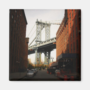 Die Manhattan-Brücke, eine Straßen-Ansicht Magnet