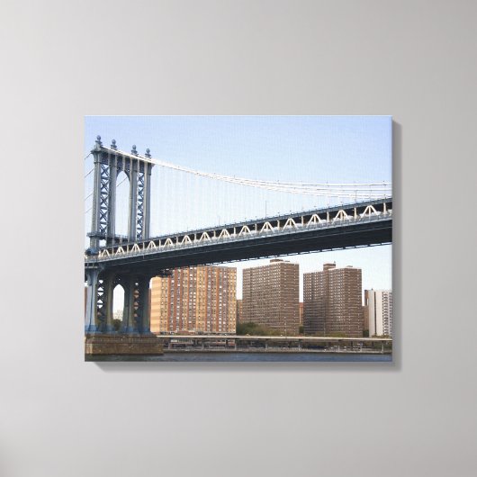 Die Manhattan-Brücke über den East River Leinwanddruck (Vorderseite)