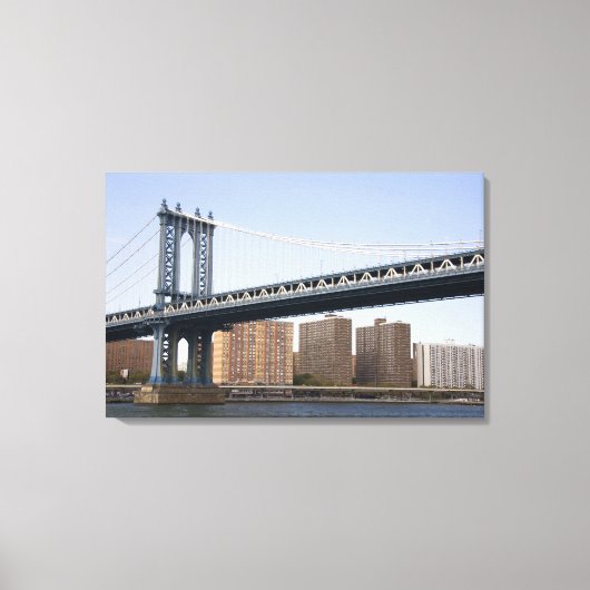 Die Manhattan-Brücke über den East River Leinwanddruck (Vorderseite)