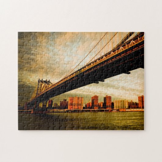 Die Manhattan-Brückenansicht von Brooklyn-Seite Puzzle (Horizontal)