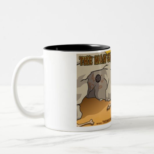 Die Mann-Höhlen-Kaffee-Tasse Zweifarbige Tasse (Links)