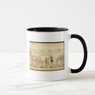 Die Männer, die einen Wagen ziehen, luden mit Wei Tasse