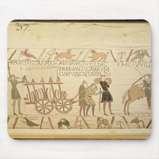 Die Männer, die einen Wagen ziehen, luden mit Wein Mousepad (Vorne)