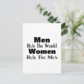 Die Männer regieren in der Welt Postkarte (Stehend Vorderseite)