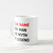 Die Mannmythos- Legenden-Tasse | Personalizable Kaffeetasse (Vorderseite Links)