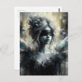 Die Märchen in einer Augenbinde Postkarte (Vorne/Hinten)