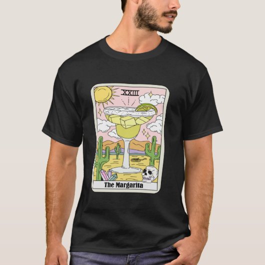 Die Margarita Tarot Card Alkohol Cocktail trinken T-Shirt (Vorderseite)
