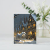 Die Mari Lwyd Winternacht frohe Weihnachten Postkarte (Stehend Vorderseite)