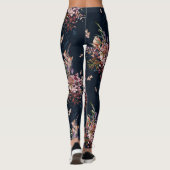 Die Marine-BlumenLeggings der Frauen Leggings (Rückseite)