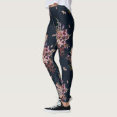 Die Marine-BlumenLeggings der Frauen Leggings (Links)