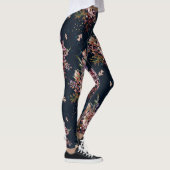 Die Marine-BlumenLeggings der Frauen Leggings (Rechts)