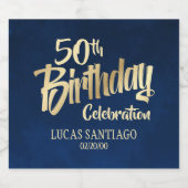 Die Marine Gold zum Geburtstag von Männern Schaumweinetikett (Einzelnes Label)