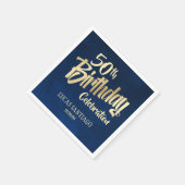 Die Marine Gold zum Geburtstag von Männern Serviette (Ecke)