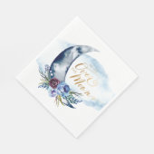 Die Marine über der Mond Babydusche Napkins Serviette (Ecke)