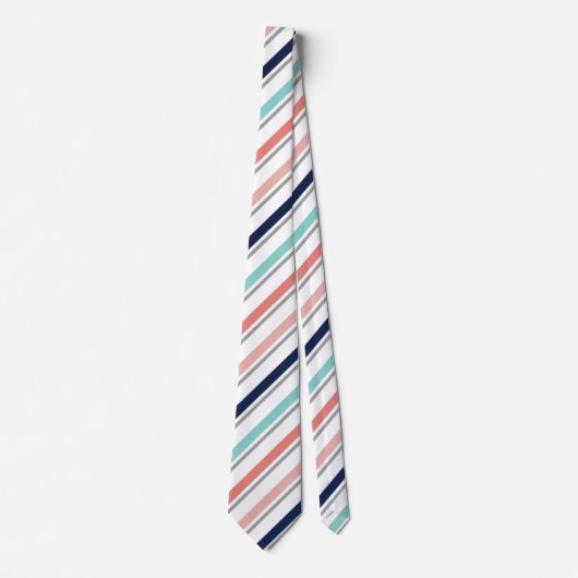 Die Marine und Koralle die abgestreifte Krawatte (Vorderseite)