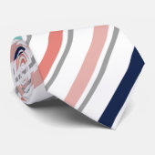 Die Marine und Koralle die abgestreifte Krawatte (Gerollt)