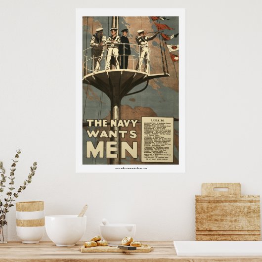 Die Marine Will Männer Poster (Küche)