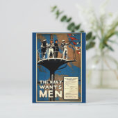 Die Marine Will Männer Postkarte (Stehend Vorderseite)