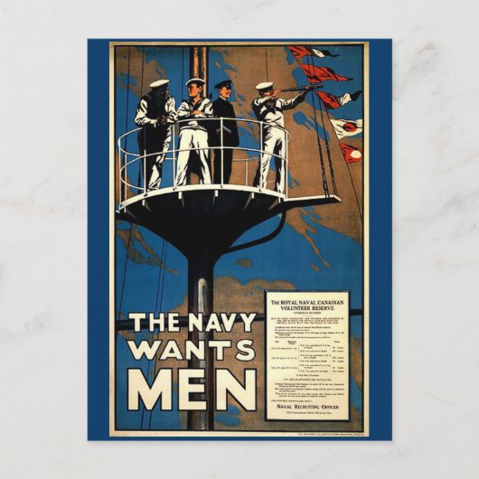 Die Marine Will Männer Postkarte (Vorderseite)