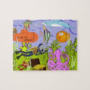 Die Marinewelt des personalisiertes Kindes Puzzle