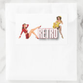 Die Marke RETRO Rechteckiger Aufkleber (Tasche)