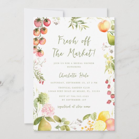 Die Markierungen für das Brautparty auf dem Markt Einladung (Vorderseite)